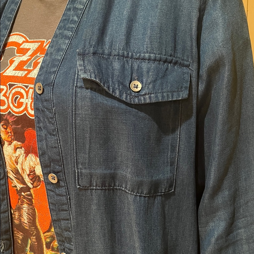 Oversized silky soft denim duster - Picture 2 of 9
